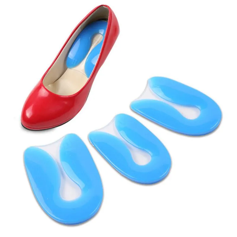 

1Pair Foot Pain Relief Silicone Gel U-Shape Plantar Fasciitis Heel Protector Heel Spur Cushion Pad Shoe Insert Insole Men Women
