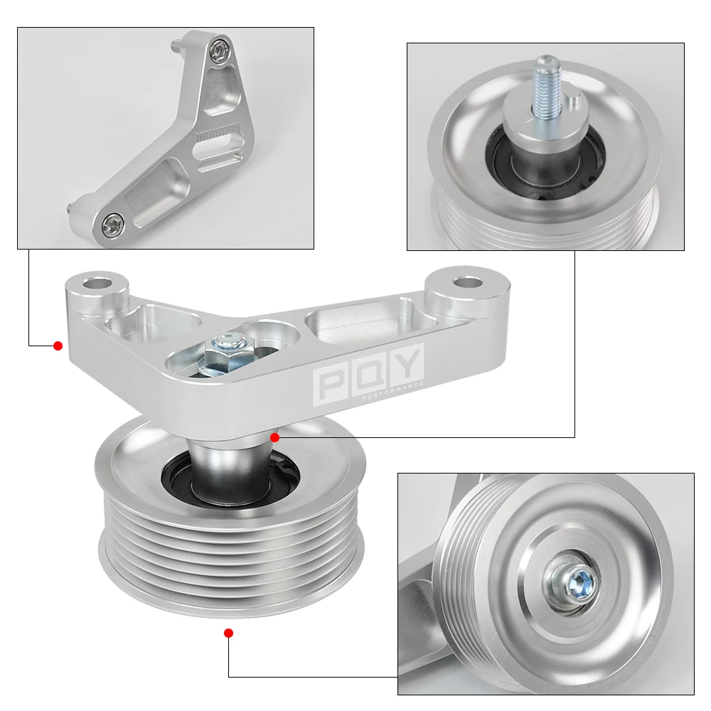 Adjustable EP3 Pulley Kit For Honda 8th 9th Civic All K20 & K24 Engines with Auto Tensioner Keep A/C Installed CPY01/02 images - 6