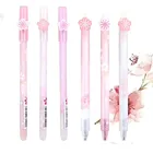 2 шт. розовый узор цветущей сакуры со стирающимися чернилами гелевая ручка синие чернила цифровым пером Kawaii пишущие инструменты принадлежности для студентов канцелярские принадлежности