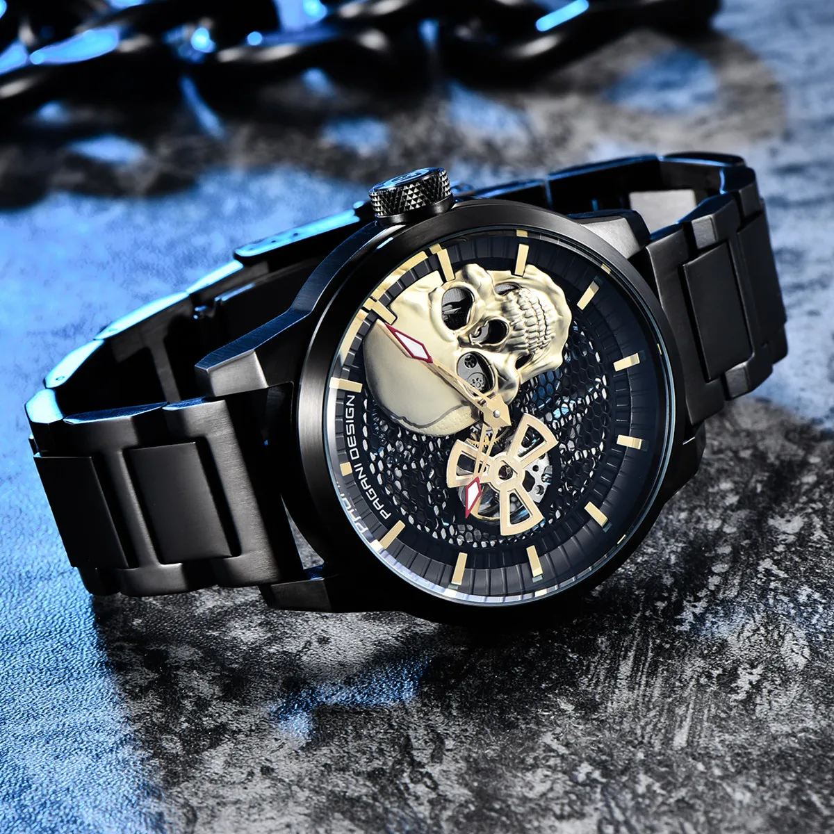

2020 New Luxury Brand PAGANI DESIGN Mens Mechanical Watches Skeleton Tourbillon 100m Waterproof Watch Men Relogio Masculino