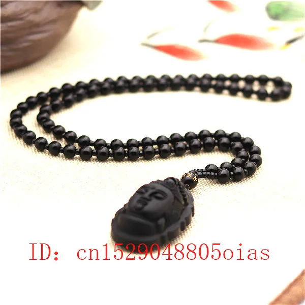 Ожерелье из натурального черного обсидиана с подвеской в виде феникса модное