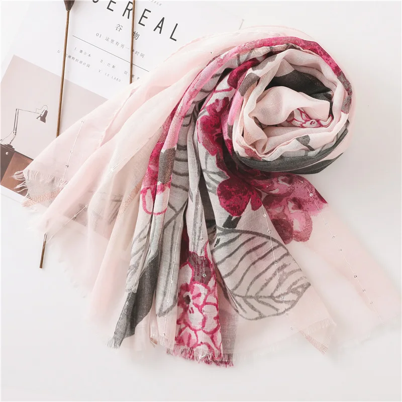 2019 летний вуаль цветочный шарф для женщин весеннее женское модное одеяло шаль