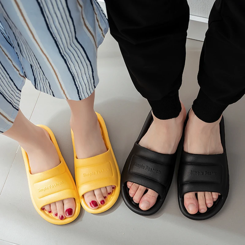 

Bathroom Shower Slippers for Men Women Summer Soft Sole Massage Slides Non-slip Unisex Couple Family Flat Shoes Hotel Sandals