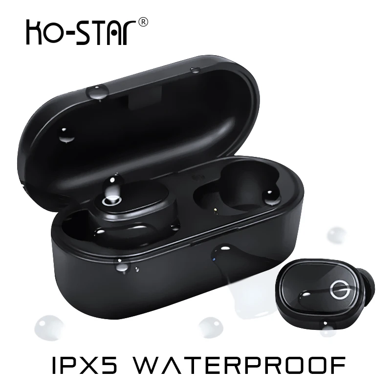 Водонепроницаемые беспроводные наушники KO STAR IPX5 TWS Bluetooth 5 0 спортивные