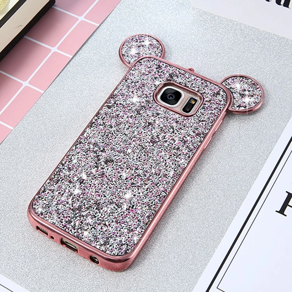 Роскошный мультяшный чехол LAPOPNUT с объемными ромбовидными ушками мыши тонкий