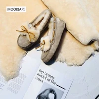 mookiapi chinese brand high quality womens shoes 100 genuineleather pure wool classic lefu shoes 5 colors free delivery