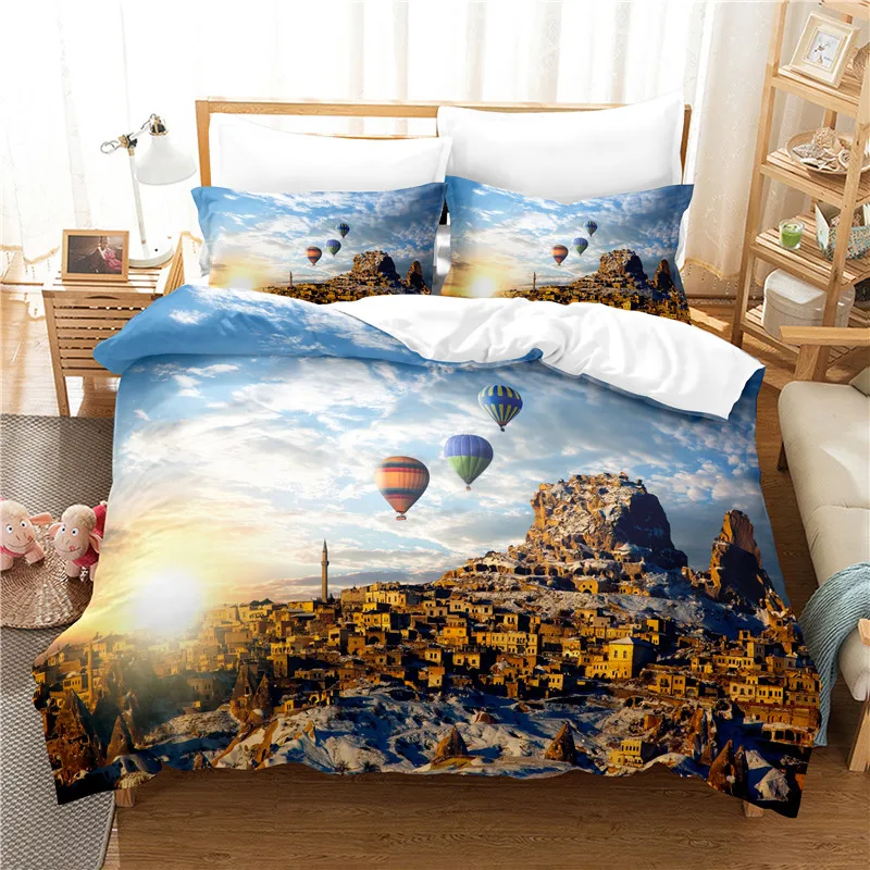 

Комплект постельного белья с красивым зданием, комплект с 3d пододеяльником и цифровым принтом, размер Queen, модный дизайн