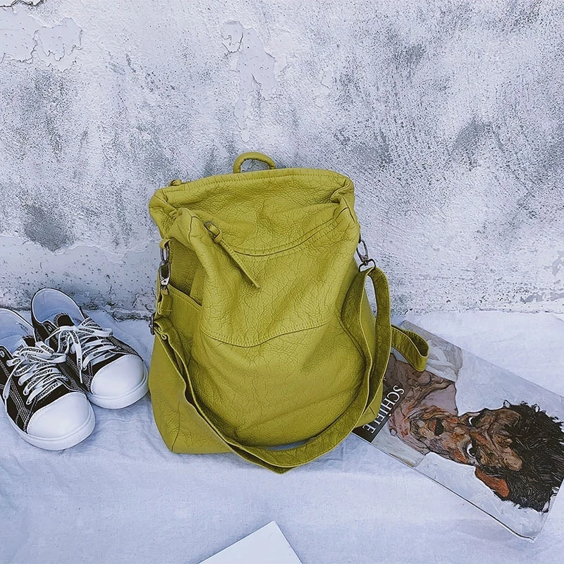 

Модный дизайнерский рюкзак из мягкой кожи, корейский вместительный Классический дорожный рюкзак на ремне для кросс-боди
