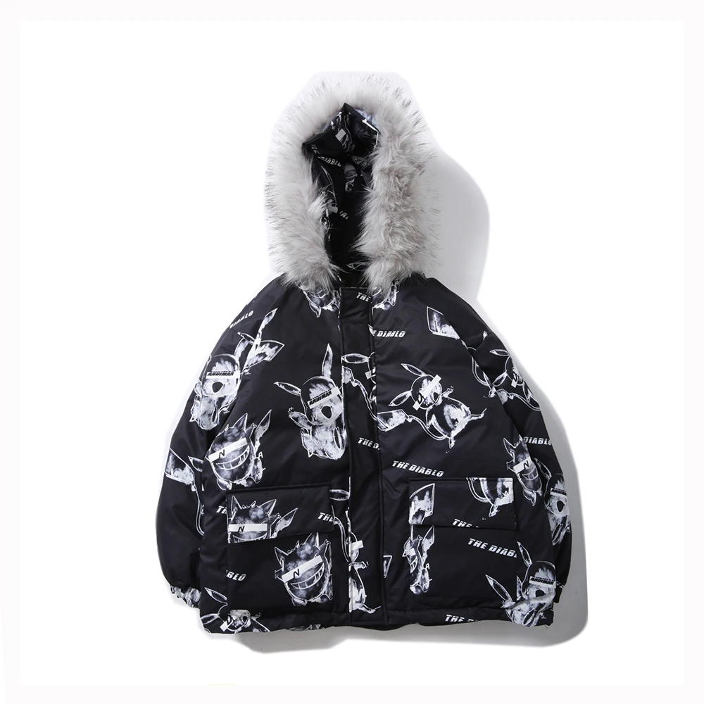 Black(AsianSize) Privathinker, Женская куртка с принтом Харадзюку,, зимняя парка с капюшоном, пальто, женская теплая куртка, Женская утолщенная модная верхняя одежда, Winderbreak - Цвет: Black(AsianSize)