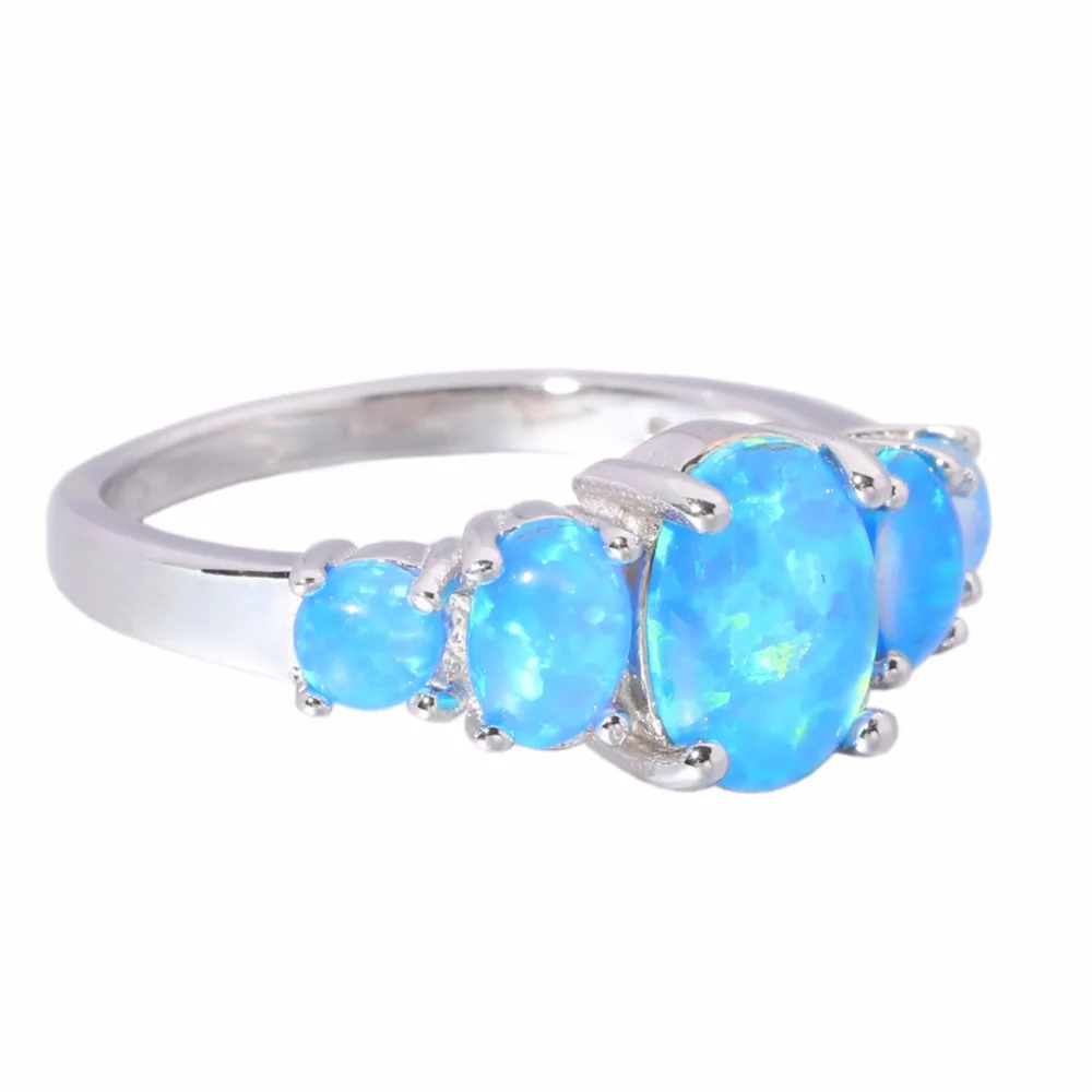 Женское кольцо из серебра 925 пробы с искусственным опалом Размеры 7-8 | Украшения и