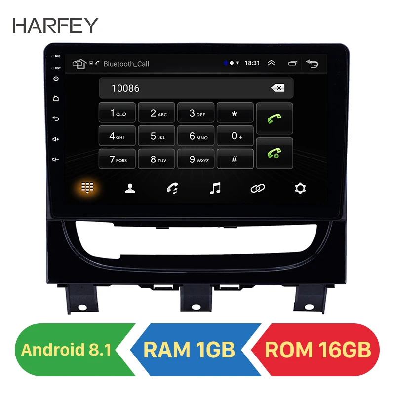 Фото Автомобильный мультимедийный плеер Harfey 9 дюймов Android 8 1 GPS 2DIN HD Авторадио для Fiat