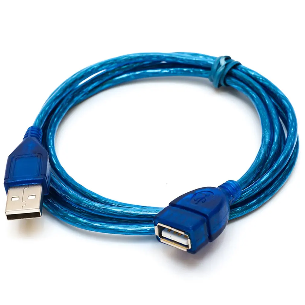 

Hot Newest 1.5/3M USB 2.0 Female Extension Data Anti-Interference USB 2.0 Extension Cable USB 2.0 Male To Sync Cord Cable Blue