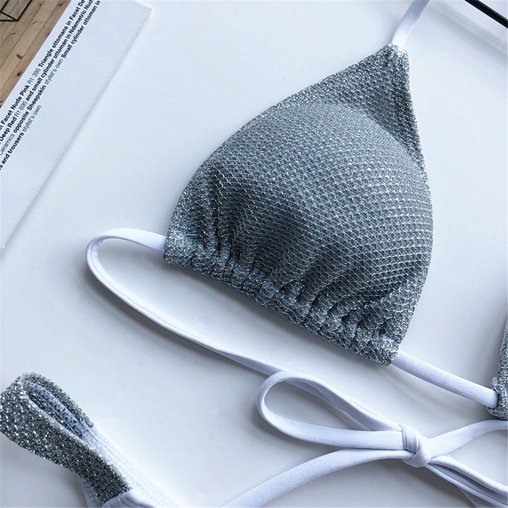 Сексуальный комплект бикини купальник женский пуш-ап на ремешке пляжная