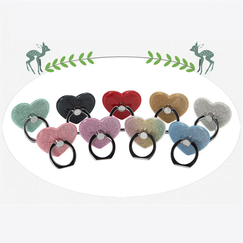 Mobile Phone Ring Holder for Tablet pc Phone Holder Stand Phone grip Heart-shaped Finger Ring Holder Car Mount Stand for iphone