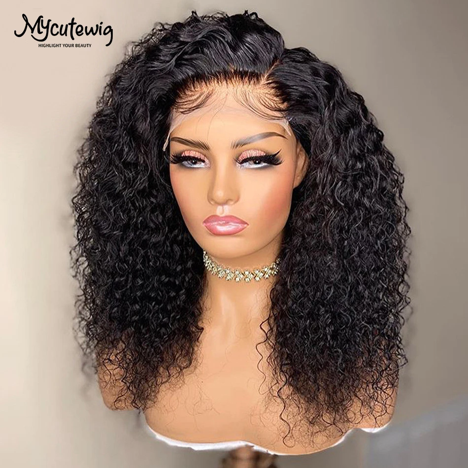 

Jerry Curly 13x4 Lace Front Wig Short Bob Frontal Human Hair Wigs Deep Wave Brazilian Remy Pre Plucked 4x4 Closure Wig For Women