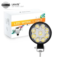 lkt mini led work light round spotlight 27w car work headlight offroad fog light lamp night 1224v led light bar driving lights
