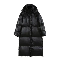 winter 2021 female jacket pocket zipper cotton padded hooded parkas coat thick warm loose casual oversized women ropa de mujer