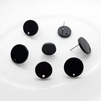 acrylic stud earring black round base earrings connector 12mm 14mm 16mm 10pcslot for diy jewelry earrings making accessories