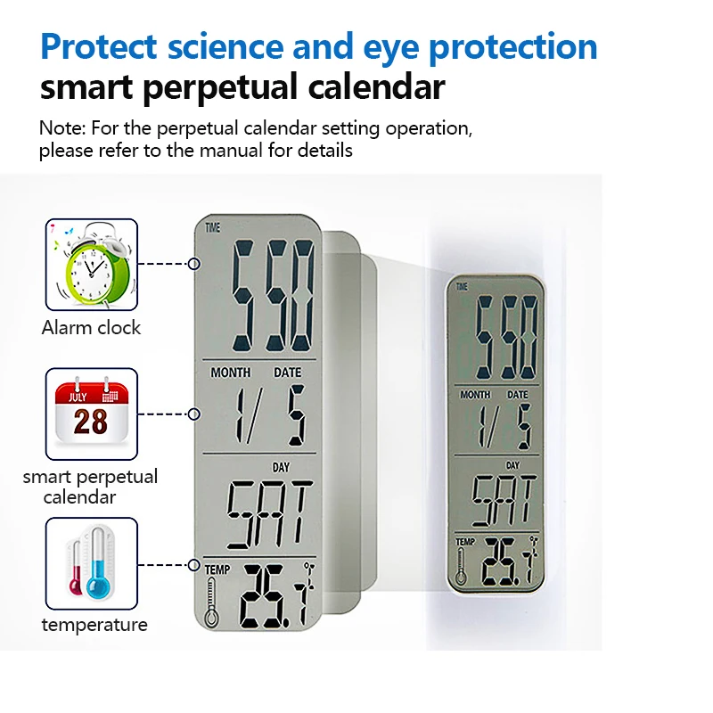Светодиодный настольная лампа USB светильник с календарем часы сенсорный