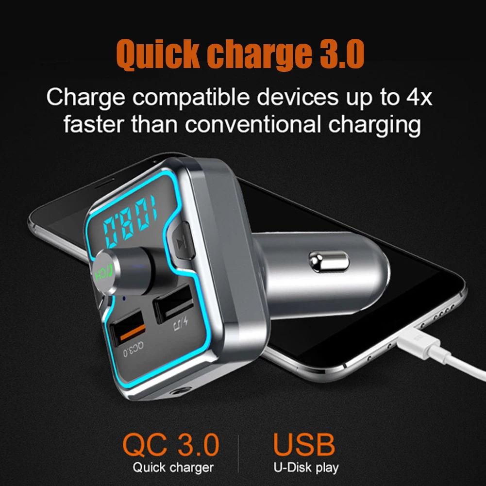 Автомобильный Bluetooth совместимый Fm передатчик беспроводной адаптер модулятор