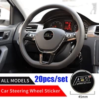 20pcs abt decal 45mm steering wheel badge emblem stickers label for passat b6 b7 cc golf mk5 mk6 tiguan car car 3d sticker