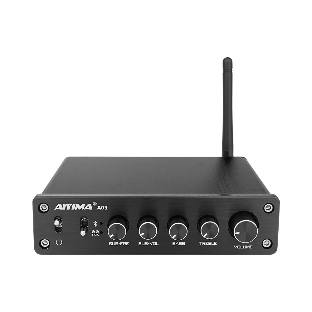 Bluetooth Amplifier AIYIMA TPA3116 сабвуфер Bluetooth усилитель HiFi TPA3116D2 2,1 канальный цифровой аудио усилители 50 Вт* 2+ 100 Вт DC12-24V - Цвет: Bluetooth Amplifier