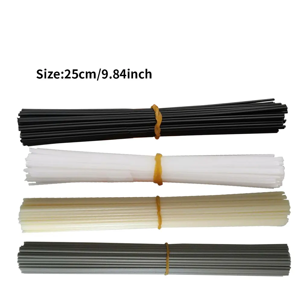 

50pcs Plastic Welding Rods Bumper Repair ABS/PP/PVC/PE Welding Sticks Welding Soldering Supplies Grey White Black Beige Color