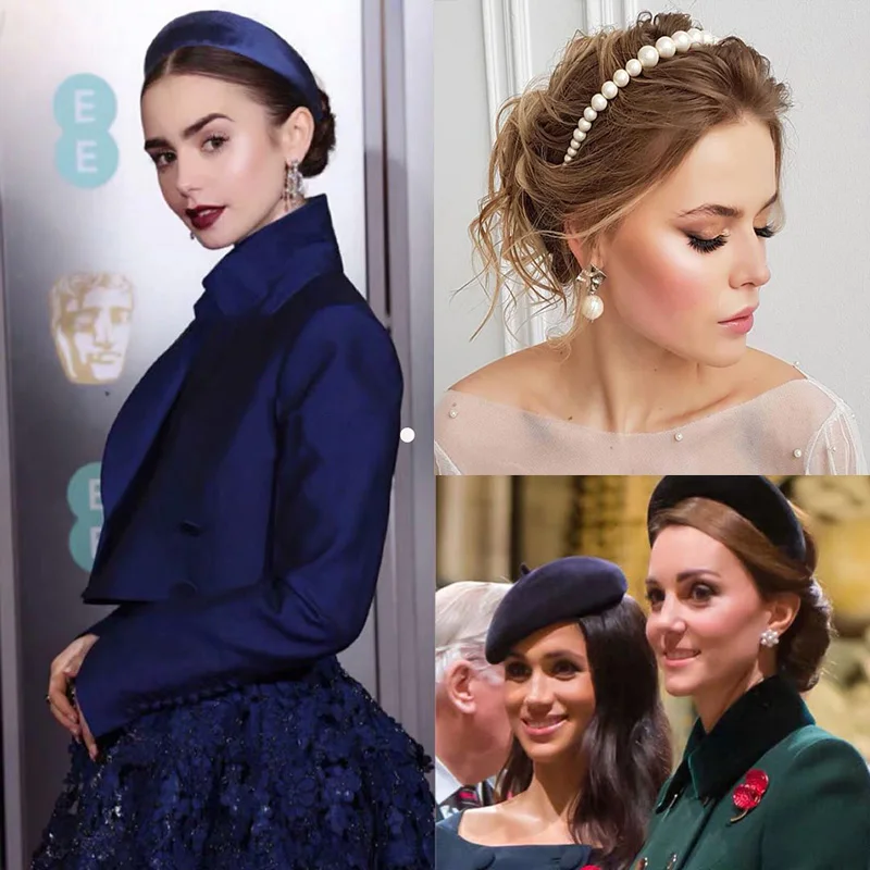 Обруч для волос винтажный широкий| |