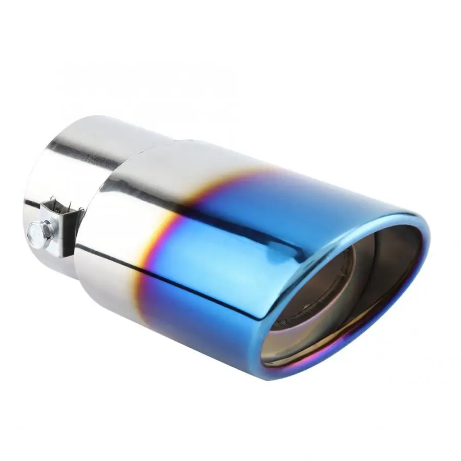 Глушитель для автомобиля хромированная синяя нержавеющая сталь Универсальная