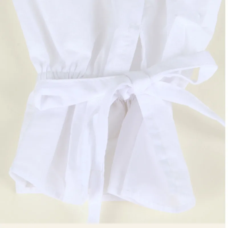 

LANMREM Women's casual Korean style autumn white new white ruffled sleeve with bandage turn-down collar all-match shirt 2A1041