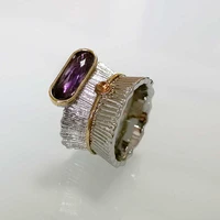 fashion and popular womens two color purple red ring ear with wedding ring size 6 10