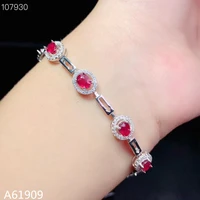 kjjeaxcmy fine jewelry 925 sterling silver inlaid natural ruby female bracelet support test