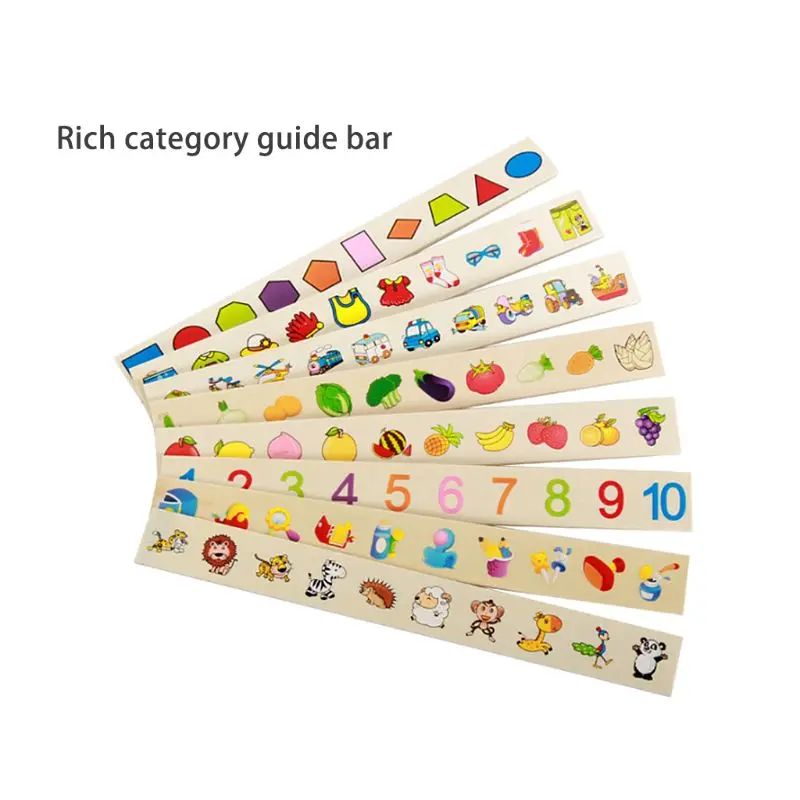 

Montessori Puzzle Learning Toys Knowledge Classification Box Wooden Toys Children P31C