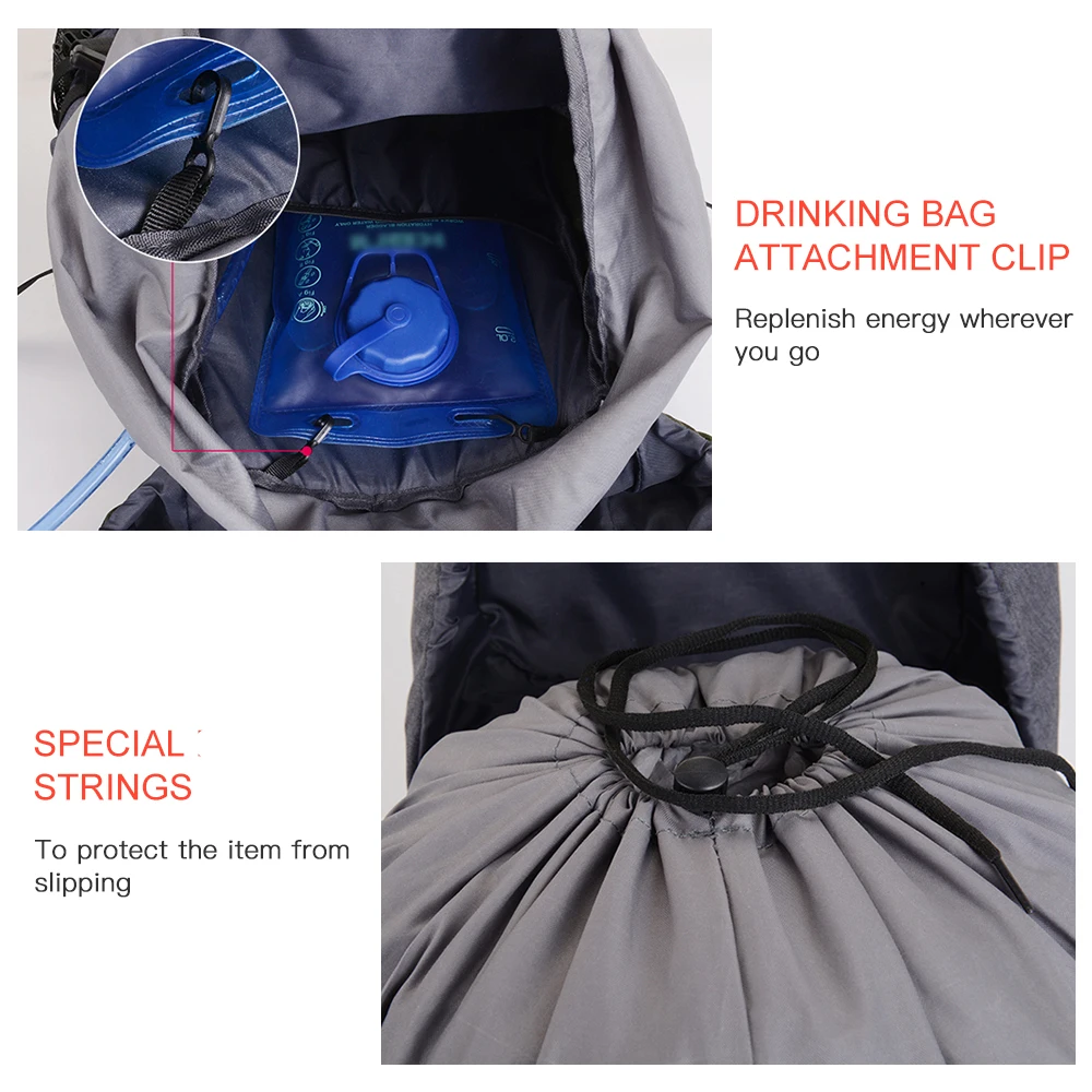 

50 L Outdoor Sport Backpack Waterproof Bag Mountaineering Backpack Large Capacity Sports Vest Ultralight Riding Bag Breathable