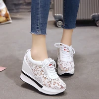hot sales new summer new lace breathable sneakers women shoes comfortable casual woman platform wedge shoes