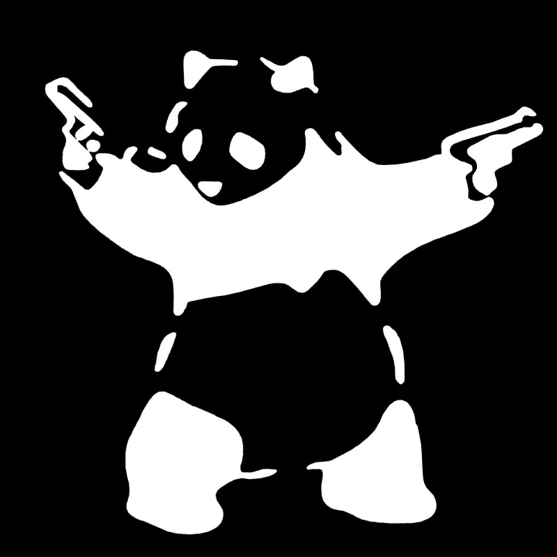 3D наклейки для автомобиля панда с двумя пистолетами автомобиль грузовик окно