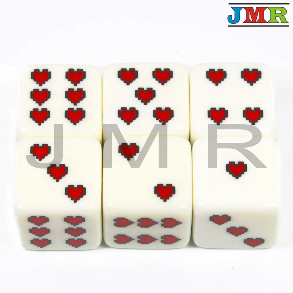 Набор цифровых игральных костей D6 18 мм 6 шт./компл. пластиковый 6-сторонний кубик