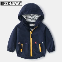 boy windbreaker jacket 2021 casual autumn hooded zipper cartoon car kids clothes boys outwear windproof childrens jackets 2 6y