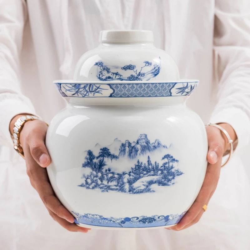 Керамическая банка для маринования Цзиндэчжэнь керамический контейнер кимчи