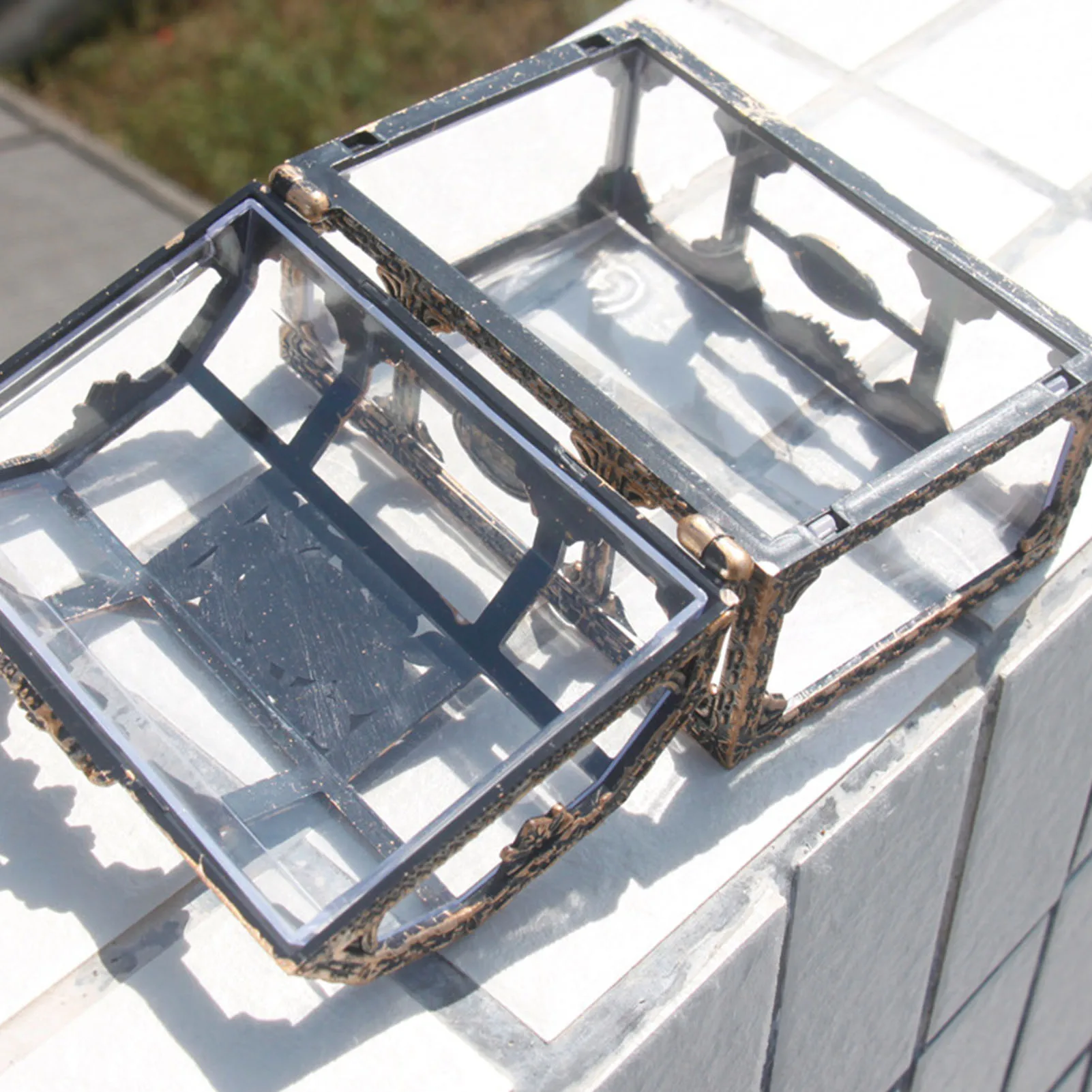 

Pirate Treasure Box Plastic Transparent Crystal Gem Jewelry Box Storage Organizer Trinket Keepsake Treasure Chest