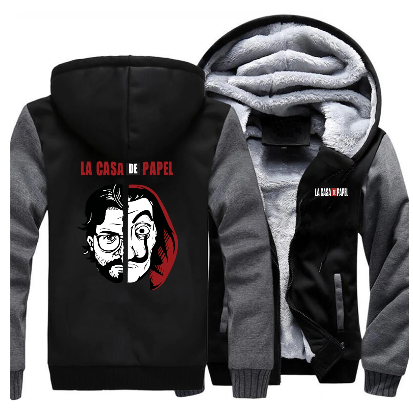 

TV Series Print Pattern Male Jacket La Casa De Papel Funny Novelty Mens Hoodies New Stylish Thick Men's Sportswear Hipster Tops