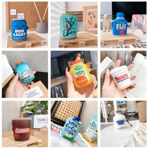 

Sakura Iced Tea Drink 3D Earphone Cover, Suitable for Airpods Pro 1 2 Charging Case Cover, Wireless Earphone Protection Box