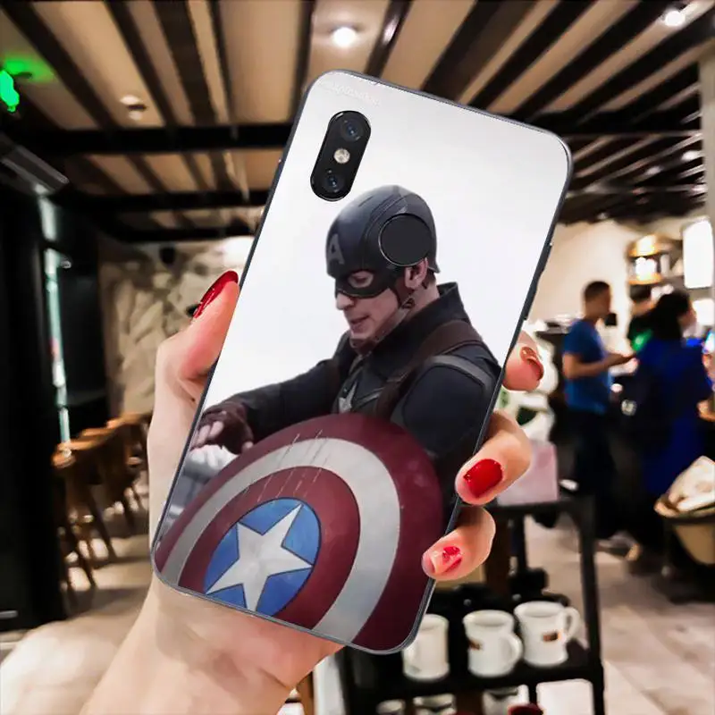 Чехол для телефона Captain For America черный силиконовый мягкий ТПУ чехол Redmi 9A 8A 7 6 6A Note 9 8