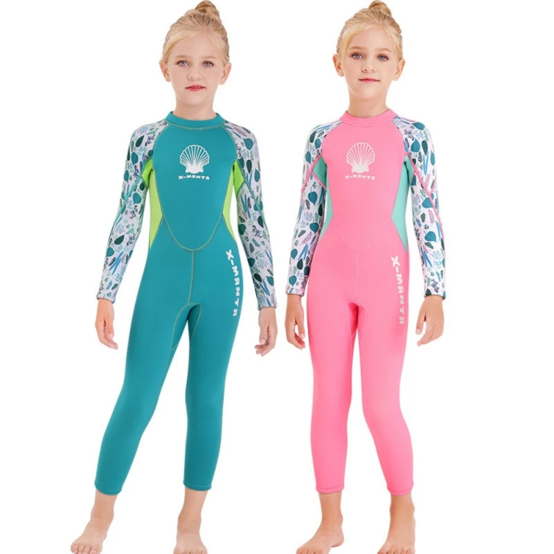 

Children's 2.5mm Diving Suit Wetsuits Long-sleeved Warm-round-shredded Sunscreen Diving Suit Swimwear
