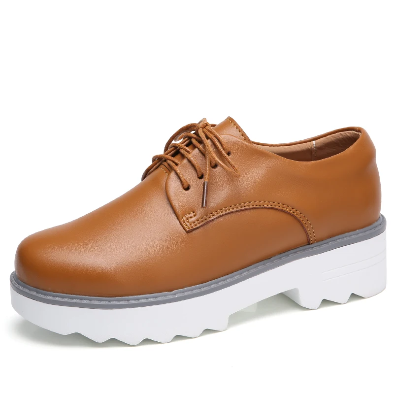 Туфли-оксфорды женские из натуральной кожи повседневная обувь на плоской