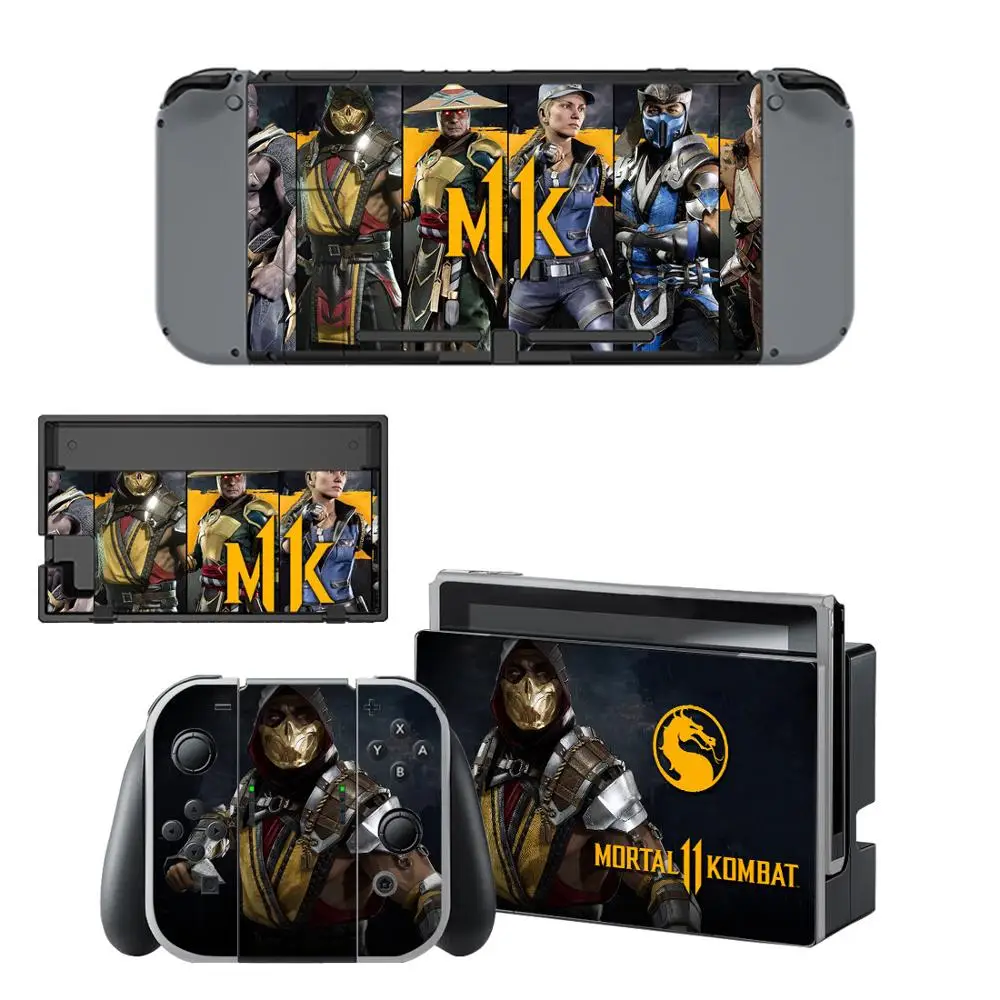 Виниловые наклейки для защиты кожи Mortal Kombat Nintendo Switch NS консоль + контроллер