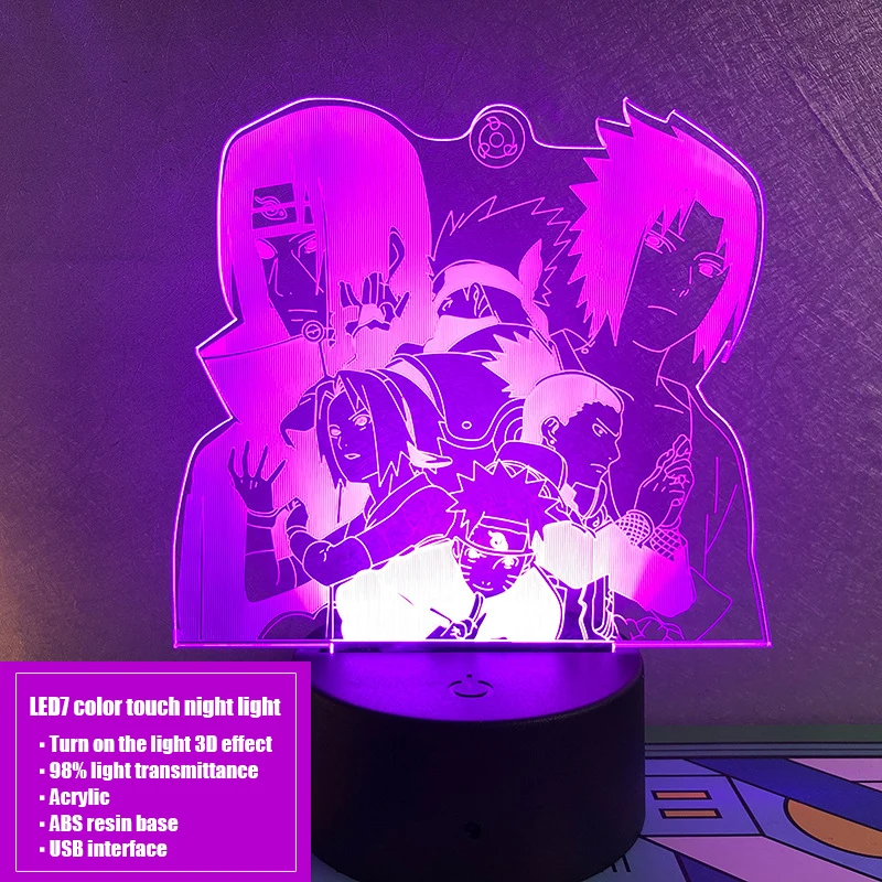 

Популярная анимация, прикосновение 7 цветов, украшение для детской спальни, настольная лампа, рождественский подарок, светильник, новые нео...