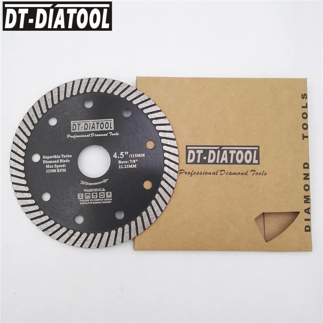

DT-DIATOOL 5pcs Diameter 115mm/4.5Inch Diamond Hot Pressed Super Thin Turbo Saw Blades Ceramic/tile Marble Granite Cutting Disc