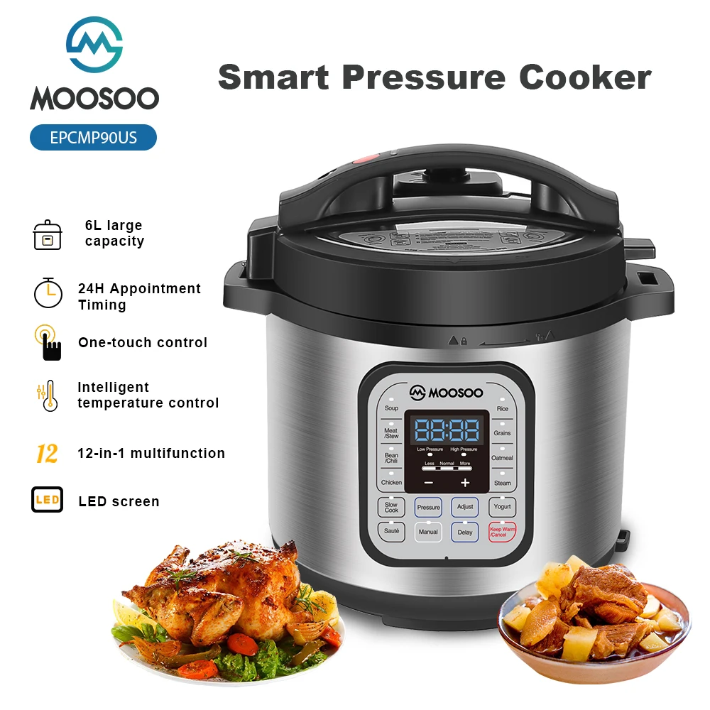 

MOOSOO Electric Pressure Cooker Household Yogurt Maker Stainless Steel Liter Pressure Cooker Electric Cooker Instant Pot MP90