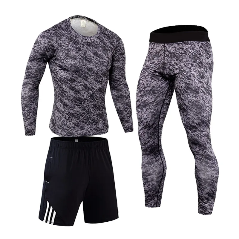 

Compression Sportswear Men's Running Tights Top Sports Workout Clothing Sweat Gym Leggings Warm Men's Tracksuit Jogging Suit